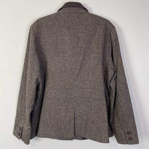 Vintage LL Bean Womens Barn Jacket Faux Suede Collar Wool Silk Blend Chore 18 - Picture 4 of 12